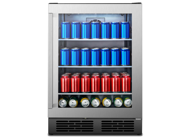 140 Can Freestanding Stainless Steel Beverage Cooler