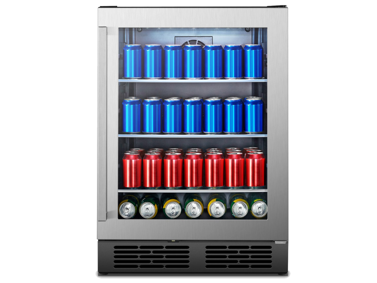 140 Can Freestanding Stainless Steel Beverage Cooler (HBC54D6AS