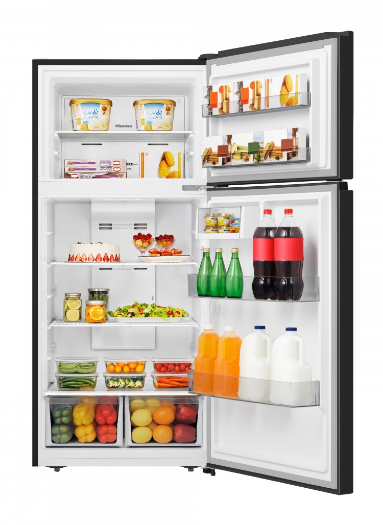 Hisense 18 cu Ft Top Mount Freezer Refrigerator Black With Ice Maker