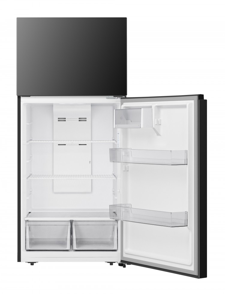 Hisense 18 cu Ft Top Mount Freezer Refrigerator Black With Ice Maker