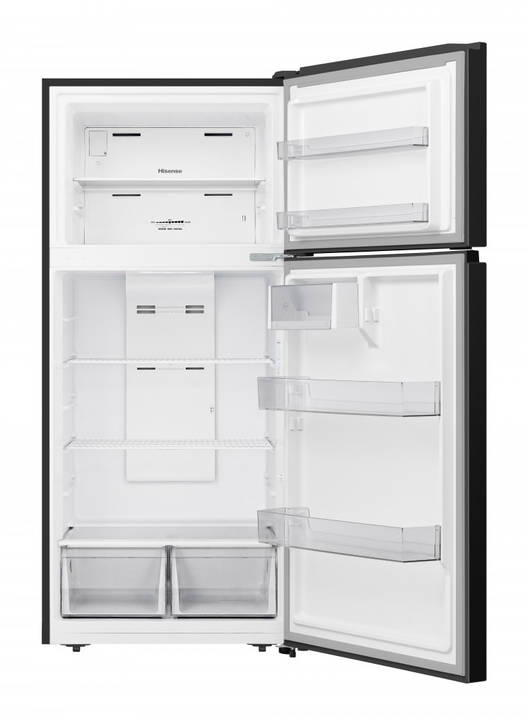 Hisense 18 cu Ft Top Mount Freezer Refrigerator Black With Ice Maker