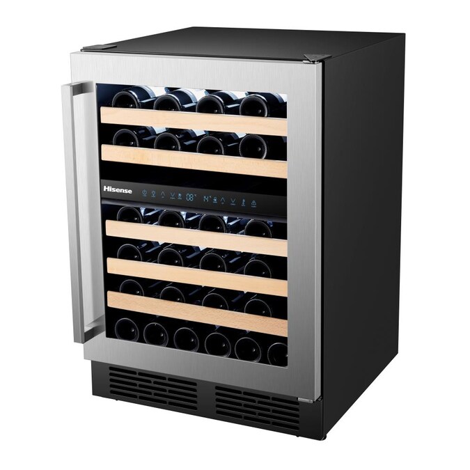 46bottle Freestanding or Builtin Stainless Steel Wine Cooler