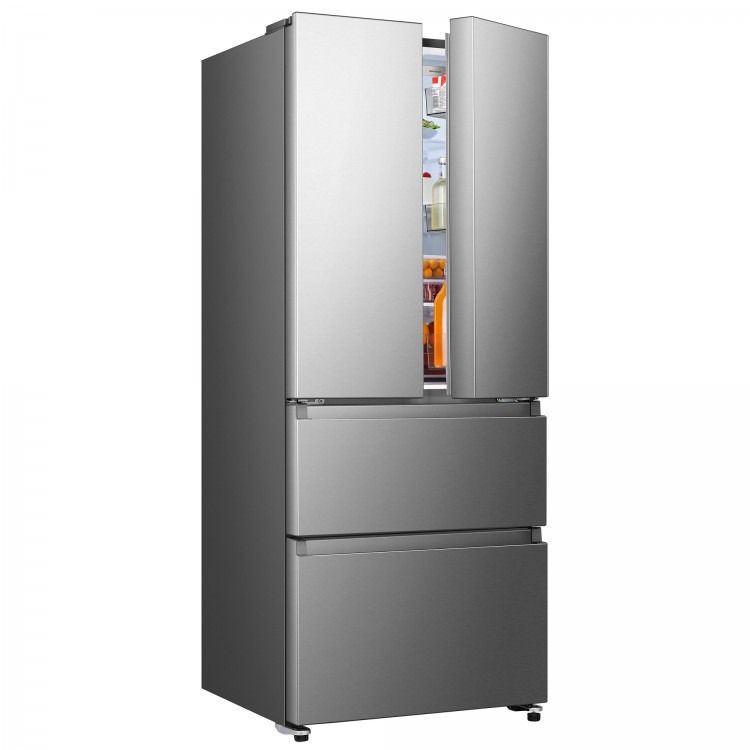 FRIGORIFICO HISENSE COMBI 3 PUERTAS 200 x 60 x 67 CM CLASE-D INOX TOTAL NO  FROST 368 L. INVERTER CONTROL TACTIL MULTI-AIR FLOW D