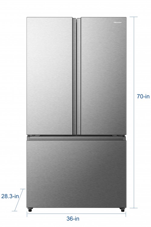 36 inch 21.2 CF French Door Refrigerator with Ice Maker and 