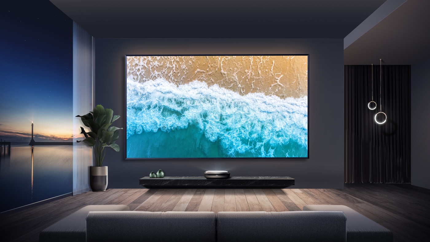 Hisense 100L5G-DLT100B 100-inch 4K Smart Laser TV, Including Hard Screen,  with an Additional 3 Year Coverage by Epic Protect (2022) 