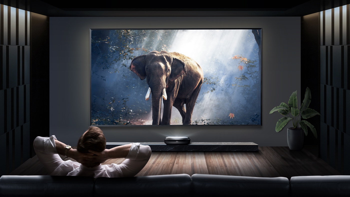 Hisense 100L5G-DLT100B 100-inch 4K Smart Laser TV, Including Hard Screen,  with an Additional 3 Year Coverage by Epic Protect (2022) 